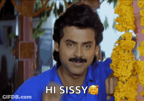 Man With Mustache Saying Hi Sissy GIF