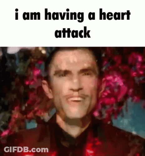 Man With Mustache Saying I Am Having A Heart Attack GIF