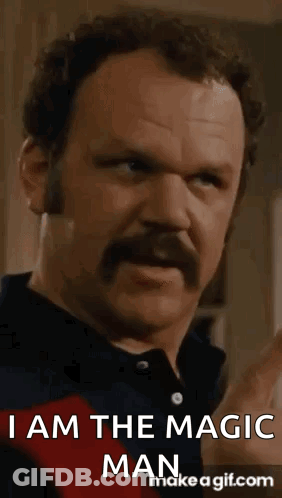 Man With Mustache Saying I Am The Magic Man GIF