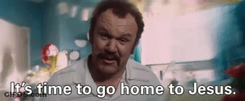 Man With Mustache Saying It's Time To Go Home To Jesus GIF