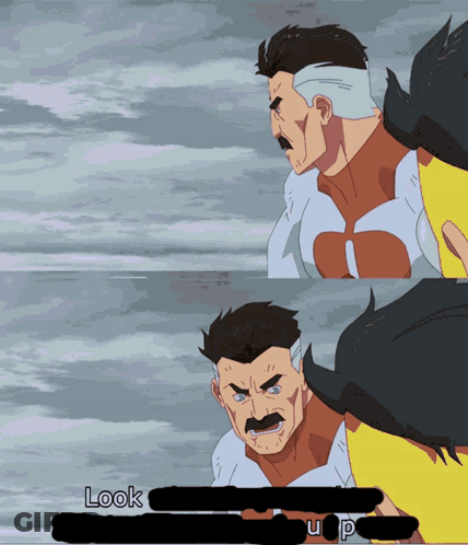 Man With Mustache Saying Look Up GIF