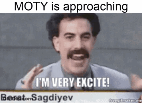 Man With Mustache Saying Moty Is Approaching I'M Very Excite GIF