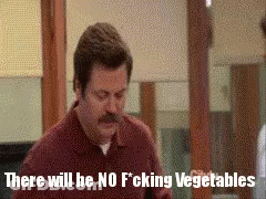 Man With Mustache Saying No Vegetables GIF