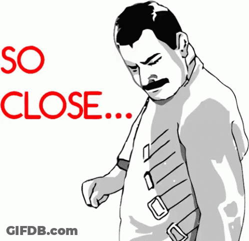 Man With Mustache Saying So Close GIF