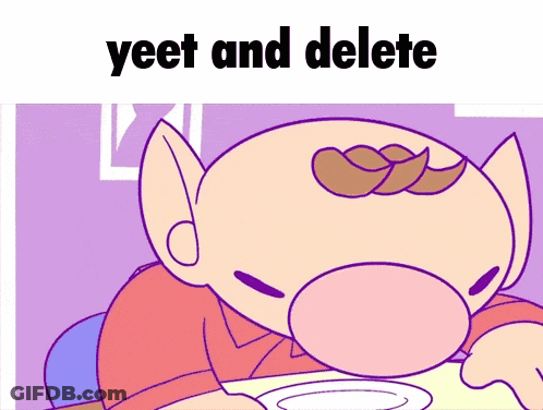 Man With Mustache Saying Yeet And Delete GIF