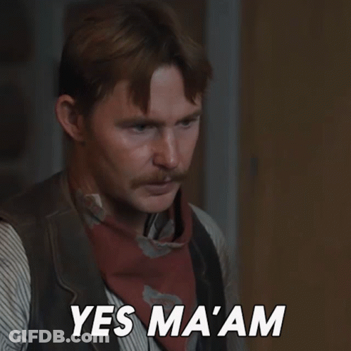 Man With Mustache Saying Yes Ma'am GIF