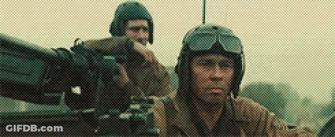 Man With Mustache Says Here Am I In Dark Room GIF