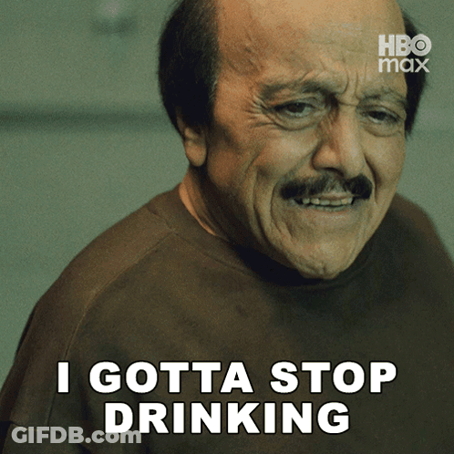 Man With Mustache Says I Gotta Stop Drinking GIF