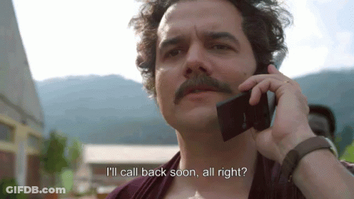 Man With Mustache Says I'll Call Back Soon All Right GIF