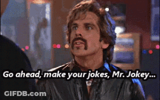 Man With Mustache Says Make Your Jokes GIF