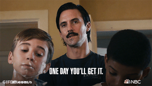 Man With Mustache Says One Day You'll Get It To Two Boys GIF