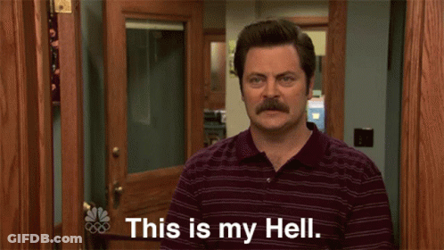 Man With Mustache Says This Is My Hell GIF