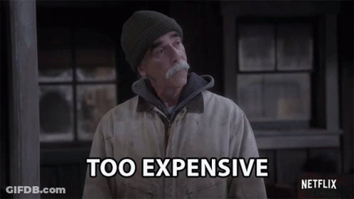 Man With Mustache Says Too Expensive GIF