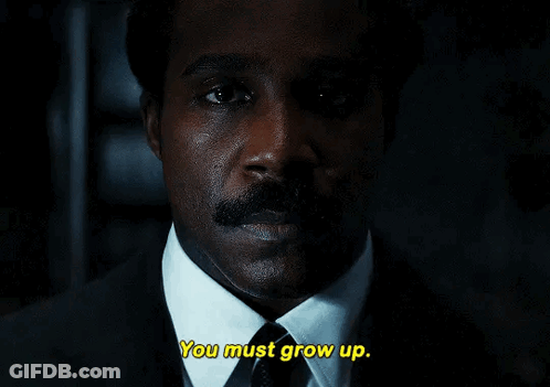 Man With Mustache Says You Must Grow Up GIF
