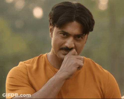 Man With Mustache Shushing GIF