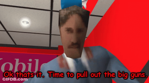 Man With Mustache Sign Saying OK That's It Time To Pull Out The Big Guns GIF