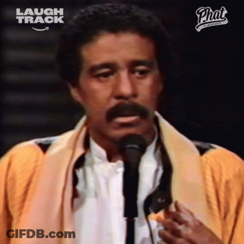 Man With Mustache Singing Laugh Track GIF