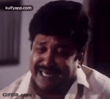 Man With Mustache Smiling Eyes Closed Mouth Open GIF