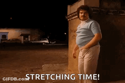 Man With Mustache Stretching GIF
