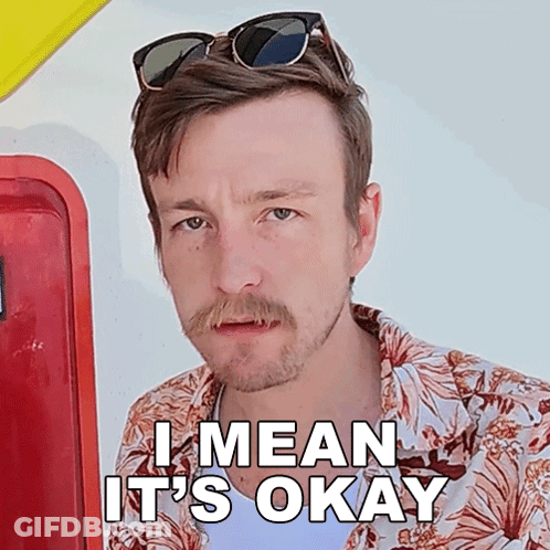 Man With Mustache Sunglasses And Okay Shirt GIF