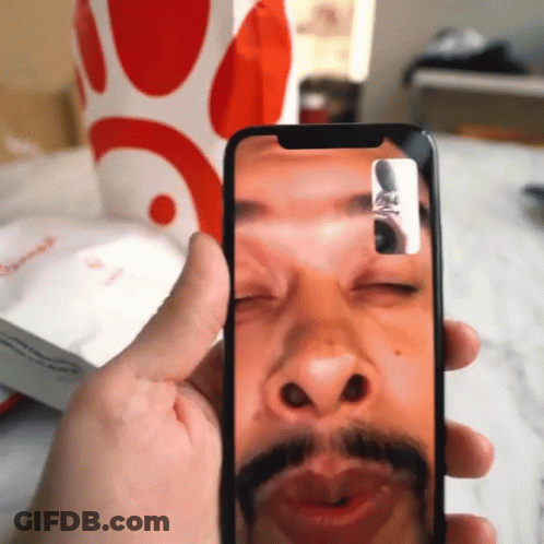 Man With Mustache Taking Selfie GIF