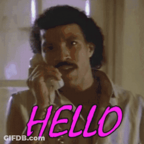 Man With Mustache Talking On Phone Hello GIF