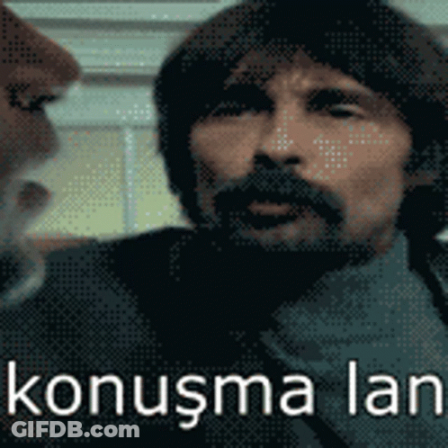 Man With Mustache Talking To Another Konuşma Lan GIF