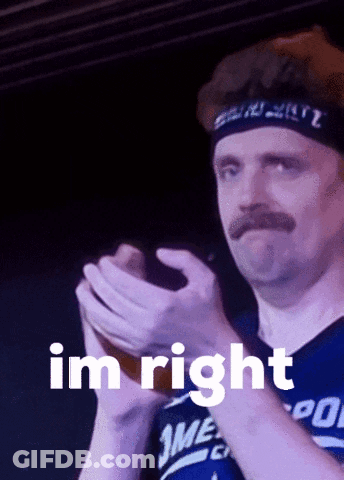 Man With Mustache Wearing Headband Saying I'm Right GIF