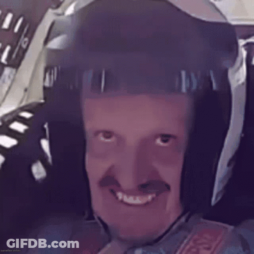 Man With Mustache Wearing Helmet Saying Rkc GIF