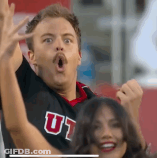 Man With Mustache Wearing UT Shirt GIF