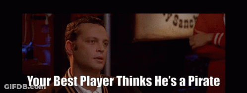 Man With Mustache Your Best Player Thinks He's A Pirate GIF