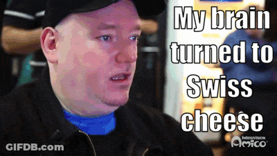 Man With My Brain Turned To Swiss Cheese GIF
