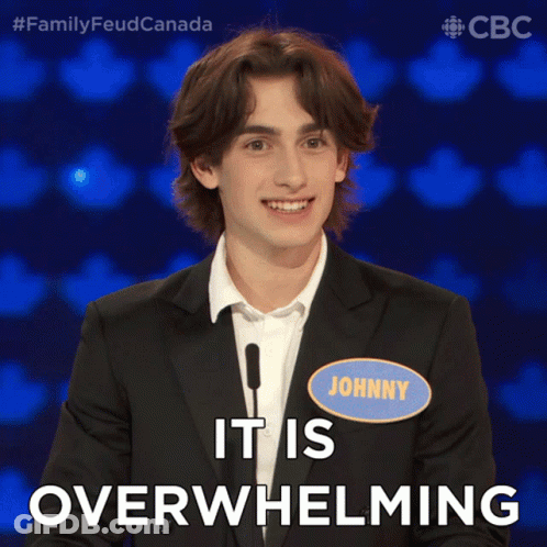 Man With Name Tag Says It Is Overwhelming GIF