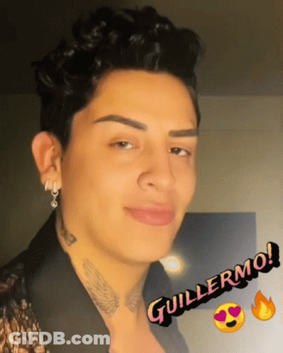 Man With Neck Tattoo And Name Guillermo GIF