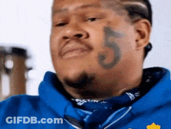 Man With Number 5 Tattoo On Face GIF