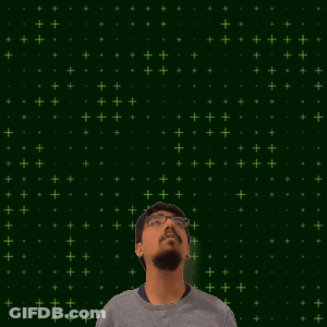Man With Numbers 13 And 4 On Green Background GIF