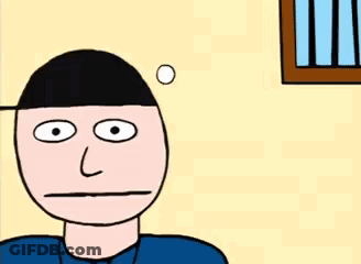 Man With Oh-Oh Thought Bubble GIF