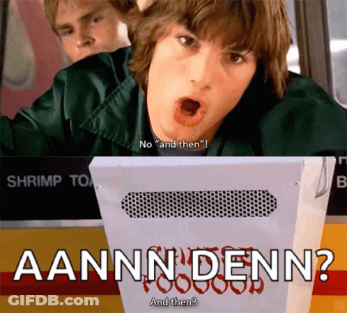 Man With Open Mouth And Aannn Denn Text GIF