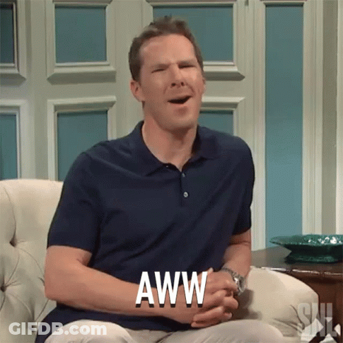 Man With Open Mouth And Aww On Chest GIF