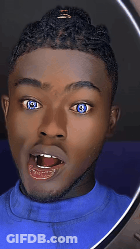 Man With Open Mouth And Blue Eyes GIF