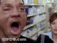 Man With Open Mouth In Store GIF