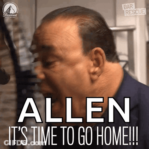 Man With Open Mouth Saying Time To Go Home GIF