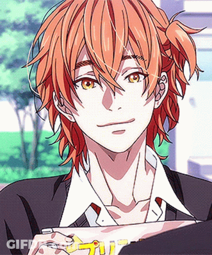 Man With Orange Hair Holding Paper GIF
