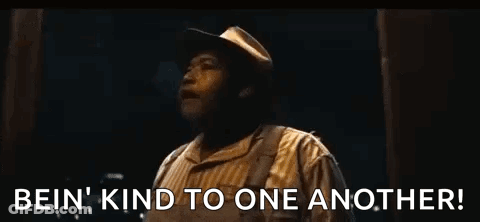 Man With Outstretched Arms Saying Be Kind GIF