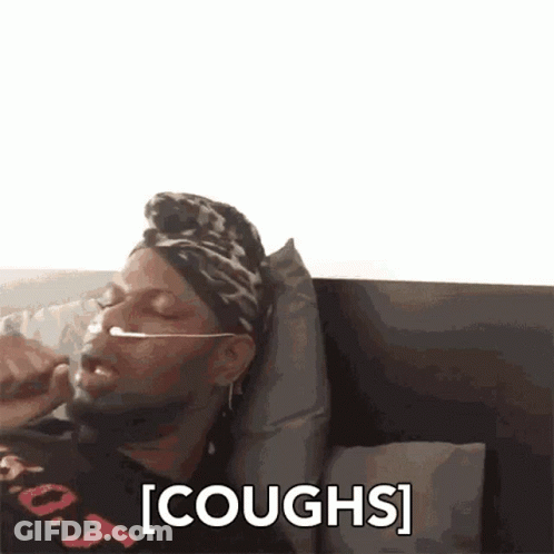 Man With Oxygen Mask Lying On Couch GIF