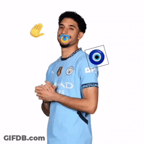 Man With Pacifier Wearing Etihad Airways Shirt GIF