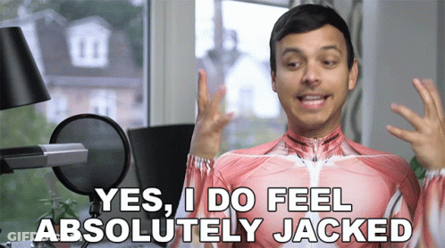 Man With Painted Muscles Says Yes I Do Feel Absolutely Jacked GIF