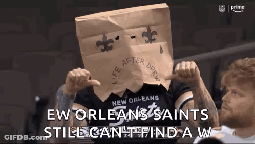 Man With Paper Bag On Head At Football Game GIF