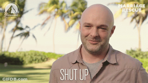 Man With Paramount Network Logo Saying Shut Up GIF