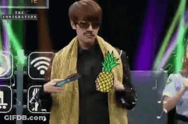 Man With Pineapple Jacket Holding Cell Phone GIF